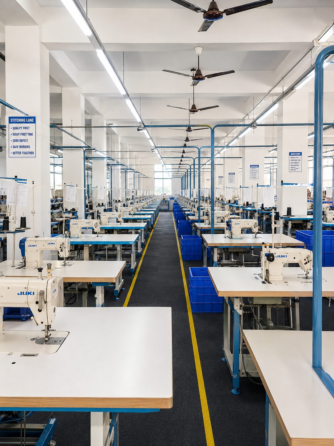 Sewing lines at Plot 83